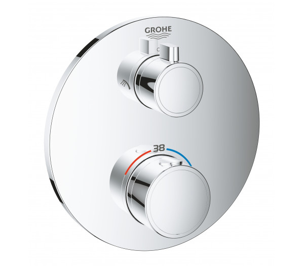 Внешняя часть термостата для душа GROHE Grohtherm на 2 потребителя, круглая, хром (24076000)