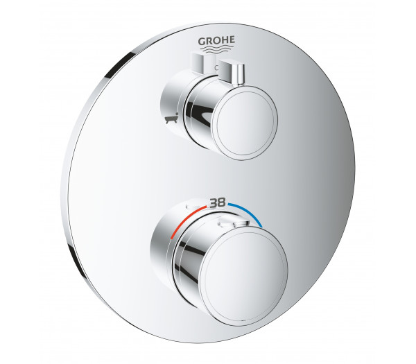 Внешняя часть термостата для ванны GROHE Grohtherm на 2 потребителя, круглая, хром 