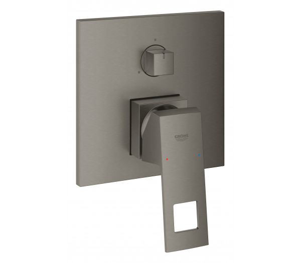 Внешняя часть смесителя для ванны GROHE Eurocube с переключателем на 3 положения, темный графит матовый 