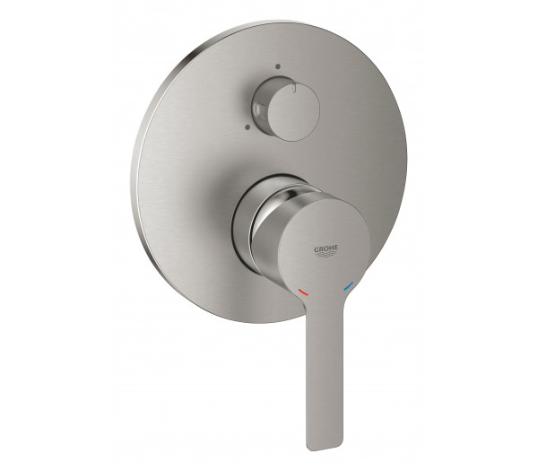 Внешняя часть смесителя для ванны GROHE Lineare с переключателем на 3 положения, суперсталь 