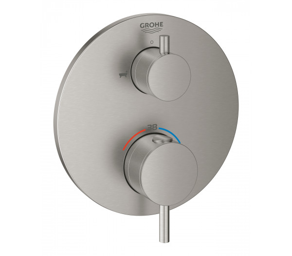 Внешняя часть термостата для ванны GROHE Atrio на 2 потребителя, суперсталь 