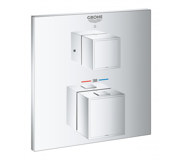 Внешняя часть термостата для душа GROHE Grohtherm Cube на 1 потребителя, хром 