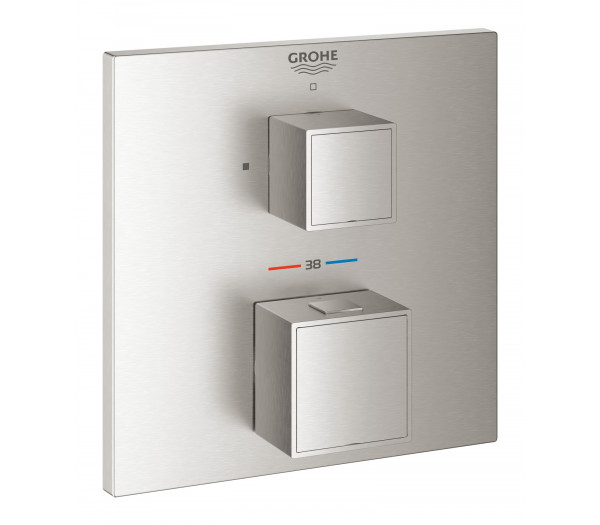 Внешняя часть термостата для душа GROHE Grohtherm Cube на 1 потребителя, суперсталь 