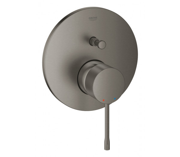 Внешняя часть смесителя для ванны GROHE Essence скрытого монтажа на 2 потребителя, круглая, темный графит матовый 