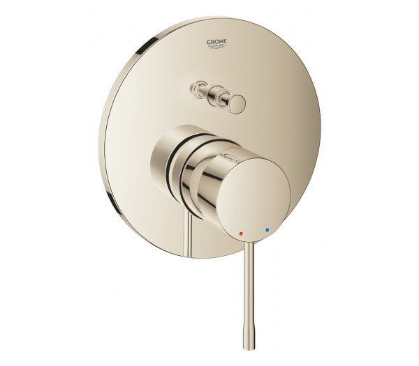 Внешняя часть смесителя для ванны GROHE Essence скрытого монтажа на 2 потребителя, круглая, никель глянец 