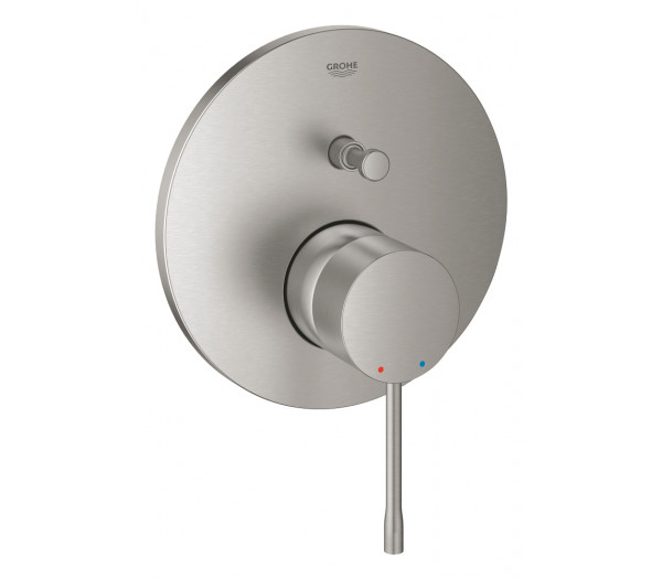 Внешняя часть смесителя для ванны GROHE Essence скрытого монтажа на 2 потребителя, круглая, суперсталь 