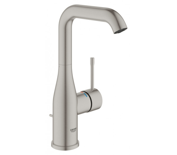 Смеситель для раковины GROHE Essence с донным клапаном, L-Size, суперсталь 