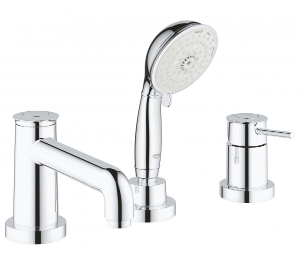 Смеситель для ванны GROHE BauClassic на 3 отверстия, на край ванны, хром 