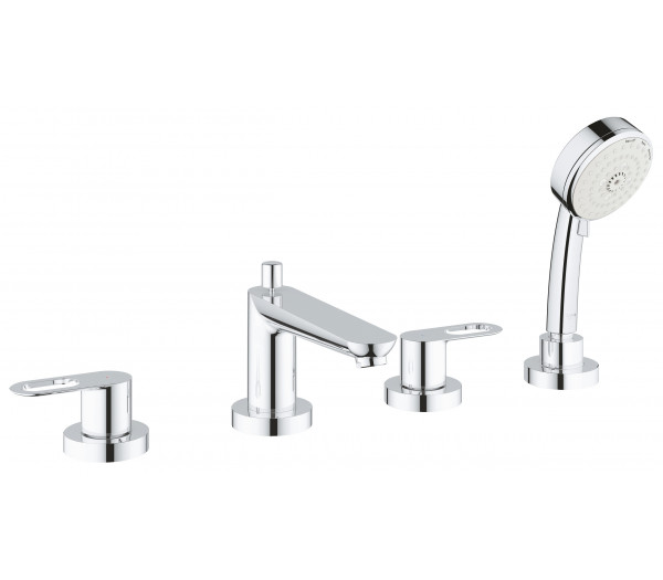Смеситель для ванны GROHE BauLoop на 4 отверстия, на край ванны, хром 