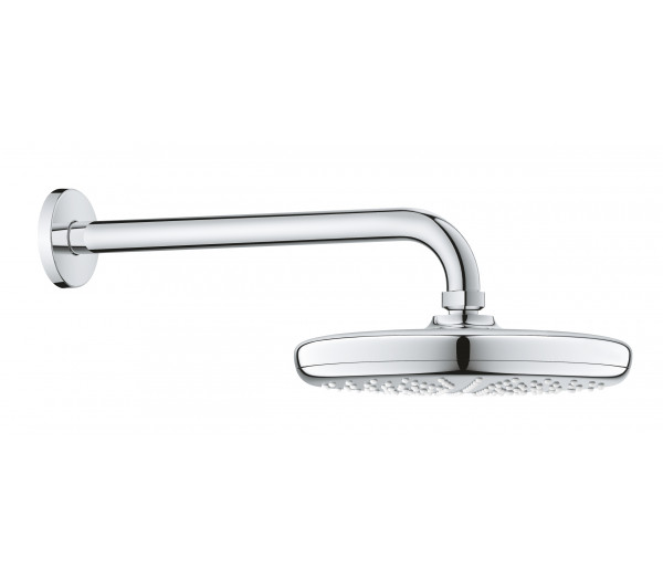 Верхний душ GROHE Tempesta 210 с душевым кронштейном 286 мм, расход 9,5 л/мин, хром 