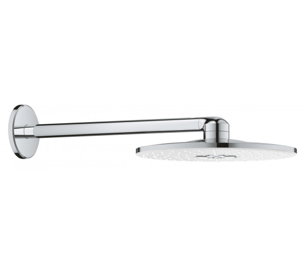 Верхний душ GROHE Rainshower 310 SmartActive с душевым кронштейном 430 мм, 2 режима струи, белая луна 