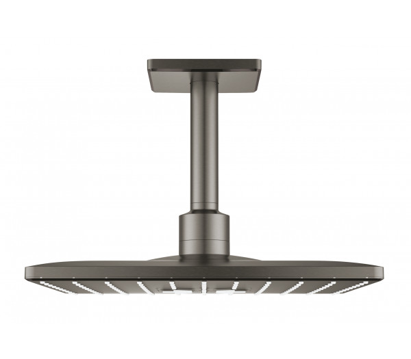 Верхний душ с потолочным душевым кронштейном GROHE Rainshower 310 SmartActive Cube, темный графит матовый  Верхний душ с потолочным душевым кронштейном GROHE Rainshower 310 SmartActive Cube, темный графит матовый