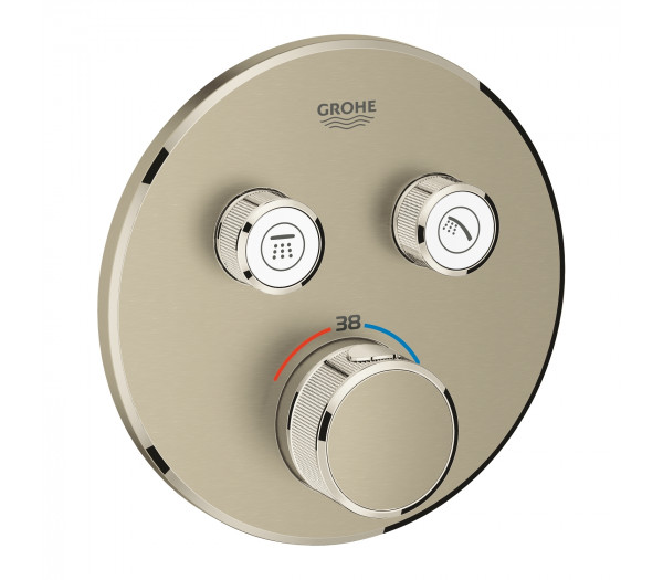Внешняя часть термостата для ванны и душа GROHE Grohtherm SmartControl на 2 потребителя, круглая, никель матовый (29119EN0)