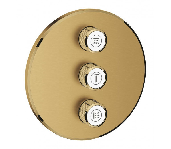 Внешняя часть переключателя потоков GROHE Grohtherm SmartControl на 3 положения, круглая, холодный рассвет матовый 