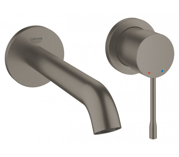 Внешняя часть смесителя для раковины GROHE Essence скрытого монтажа, на 2 отверстия, M-Size, темный графит матовый