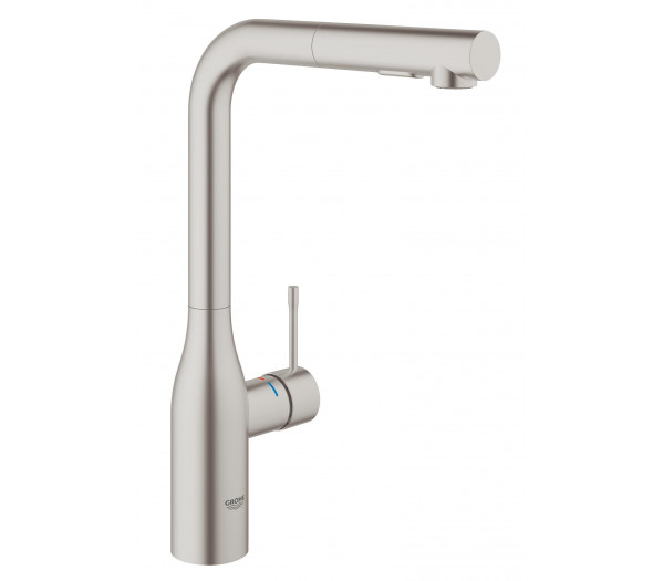 Смеситель для кухонной мойки GROHE Essence с вытяжным душем, суперсталь (30270DC0)