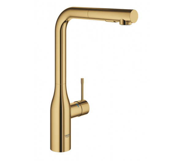Смеситель для кухонной мойки GROHE Essence с вытяжным изливом 2jet, холодный рассвет глянец (30504GL0)