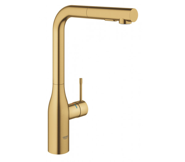 Смеситель для кухонной мойки GROHE Essence с вытяжным изливом 2jet, холодный рассвет матовый (30504GN0)