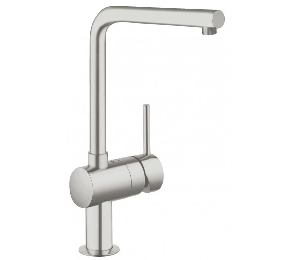 Смеситель для кухонной мойки GROHE Minta с поворотным L-изливом, суперсталь 