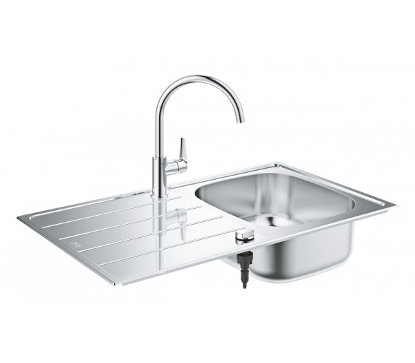 Мойка и смеситель для мойки GROHE K200 45-S 86/50 1.0, нержавеющая сталь 