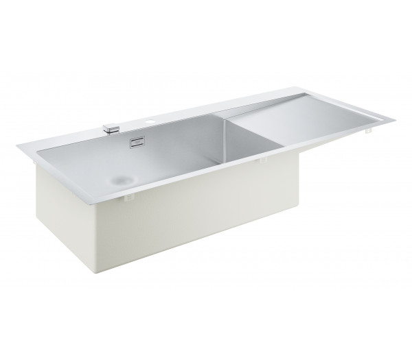 Мойка GROHE K1000 80-S 116/52 1.0 с корзинчатым вентилем, нержавеющая сталь 