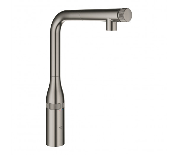 Смеситель для кухонной мойки GROHE Essence SmartControl с вытяжным изливом, темный графит матовый 