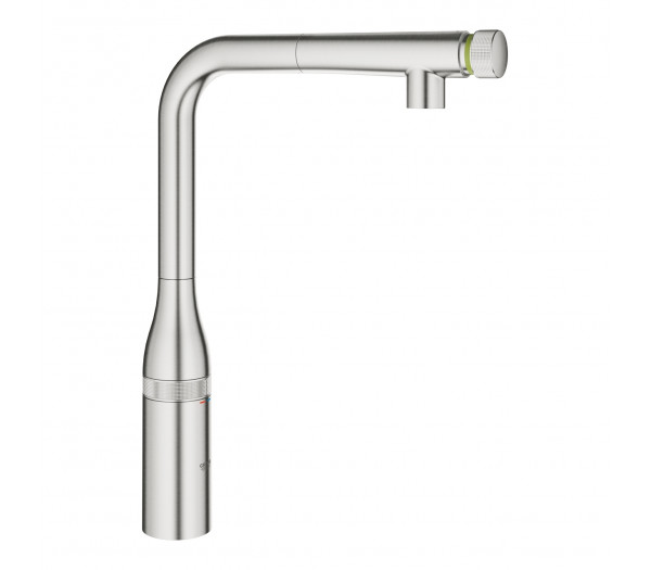 Смеситель для кухонной мойки GROHE Essence SmartControl с вытяжным изливом, суперсталь (31615DC0)