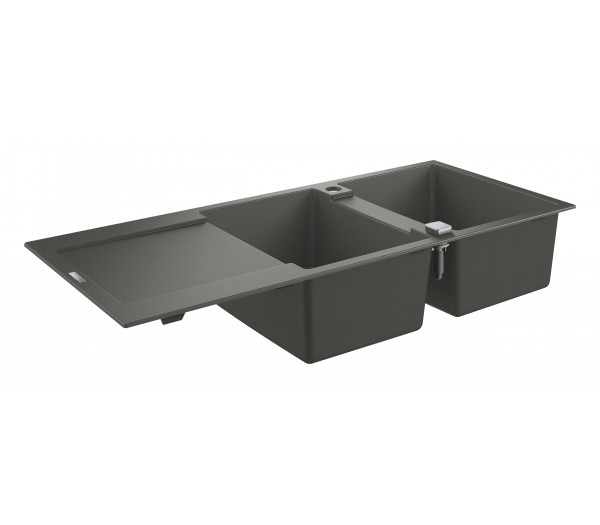 Мойка GROHE K500 с 2 чашами, 1160 x 500 мм, серый гранит 
