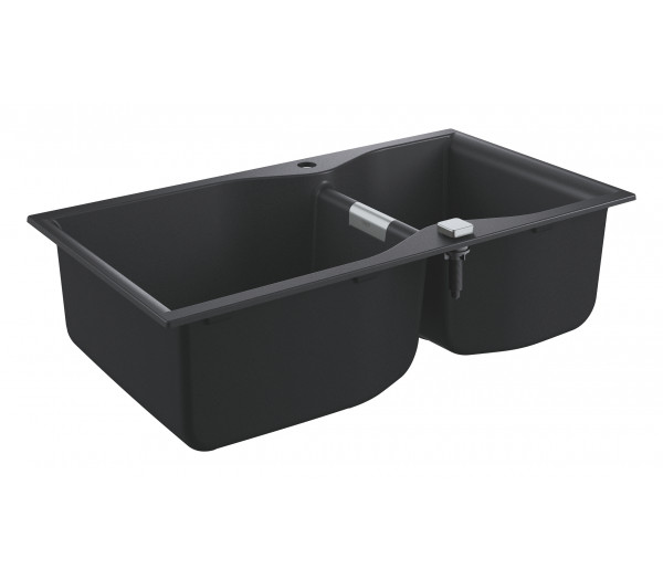 Мойка GROHE K700 с 2 чашами, 900 x 500 мм, черный гранит 