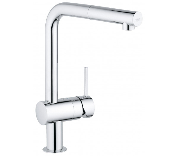 Смеситель для кухонной мойки GROHE Minta с вытяжным L-изливом, хром 