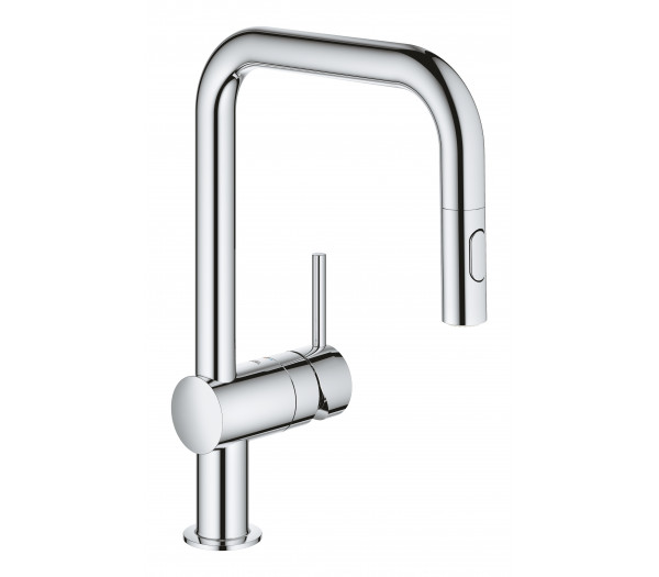 Смеситель для кухонной мойки GROHE Minta с вытяжным душем, U-образный излив, хром 