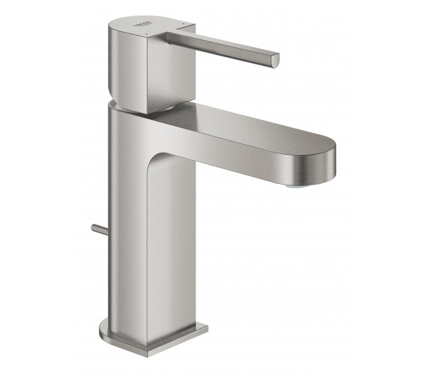 Смеситель для раковины GROHE Plus с донным клапаном, S-Size, суперсталь 
