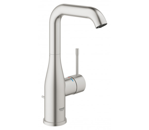 Смеситель для раковины GROHE Essence с донным клапаном, L-Size, суперсталь 