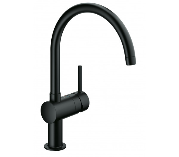 Смеситель для кухонной мойки GROHE Minta с поворотным C-изливом, черный бархат (32917KS0)