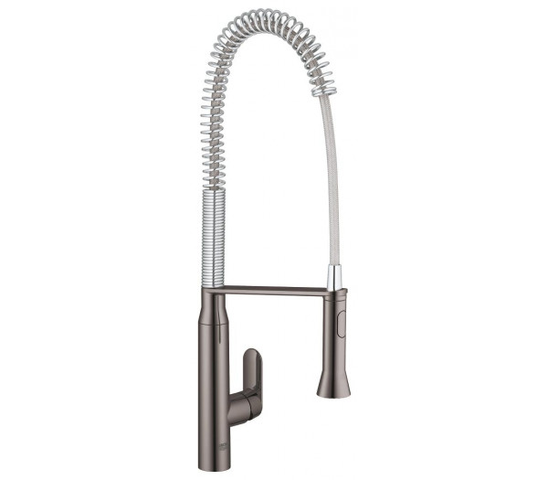 Смеситель для кухонной мойки GROHE K7 профессиональный, темный графит глянец 