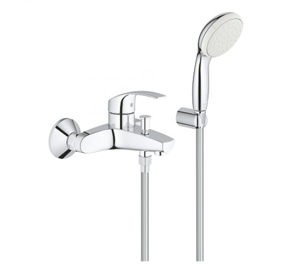 Смеситель для ванны GROHE Eurosmart с душевым гарнитуром, хром 