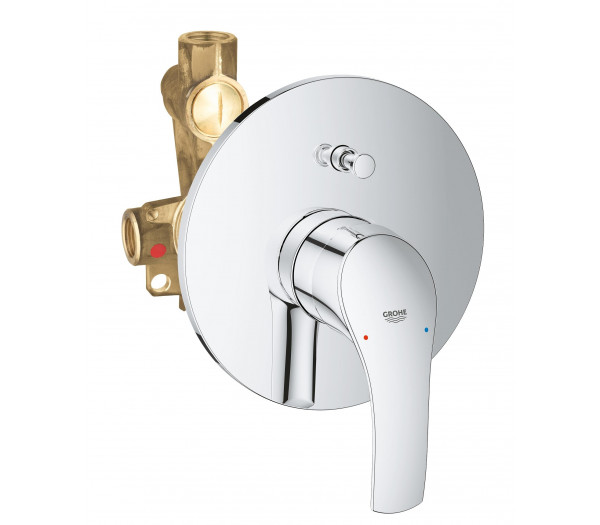 Смеситель для ванны GROHE Eurosmart скрытого монтажа, в комплекте с монтажной частью, хром 