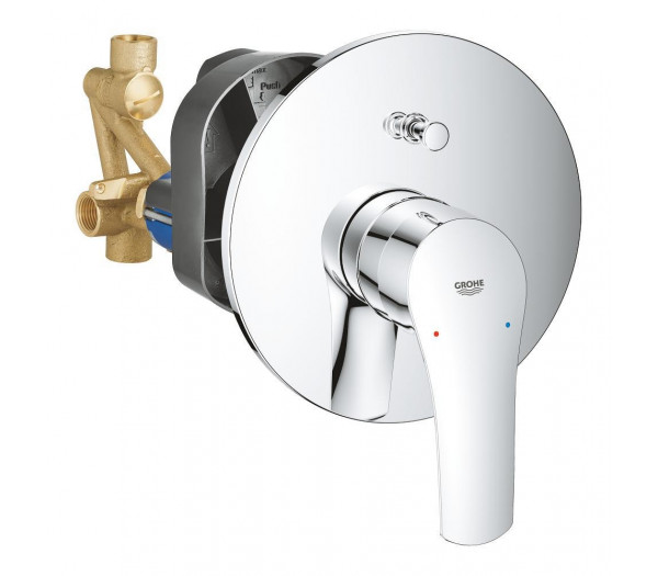 Смеситель для ванны GROHE Eurosmart скрытого монтажа, в комплекте с монтажной частью, хром 