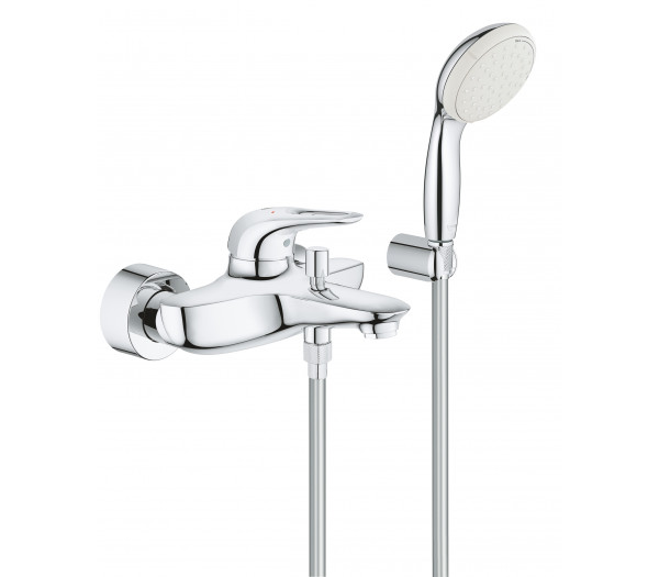 Смеситель для ванны GROHE Eurostyle с душевым гарнитуром, хром 