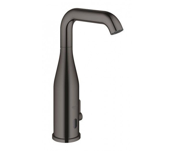 Смеситель для раковины GROHE Essence E инфракрасный, с регулировкой температуры, питание от батареи 6V, темный графит глянец 