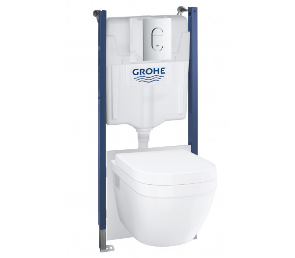 Система инсталляции GROHE Solido 5-в-1 с подвесным унитазом, хром 