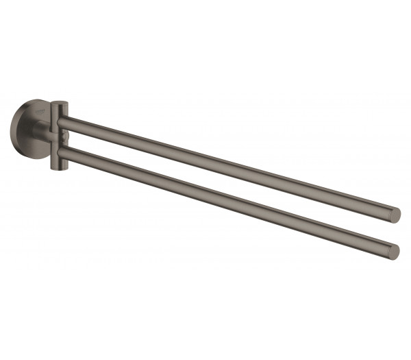 Двойной держатель для полотенца GROHE Essentials, тёмный графит матовый 