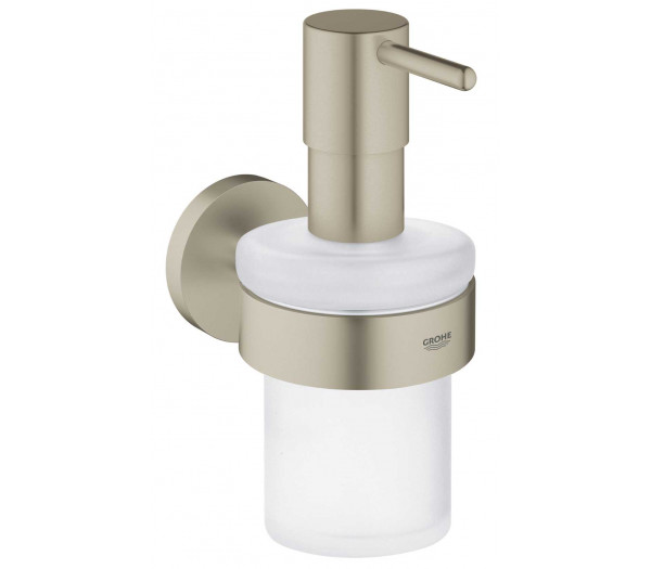 Дозатор жидкого мыла с держателем GROHE Essentials, никель матовый 