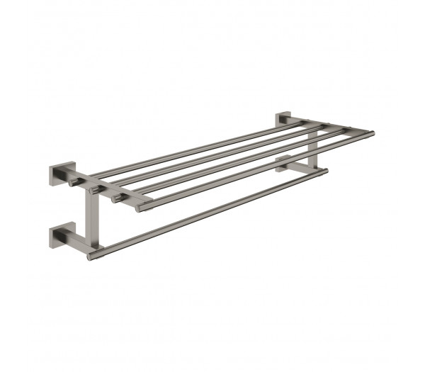 Полка для полотенец с дополнительной горизонтальной штангой GROHE Essentials Cube, 600 мм, темный графит матовый (40512AL1)