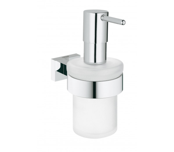 Дозатор жидкого мыла с держателем GROHE Essentials Cube, хром 