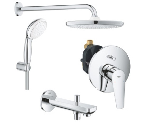 Душевая система GROHE BauEdge со смесителем для ванны, хром