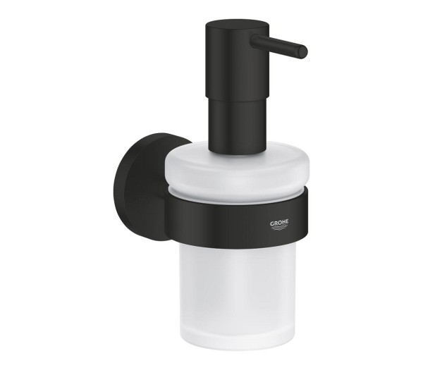 Дозатор жидкого мыла GROHE Essentials с держателем, матовый черный