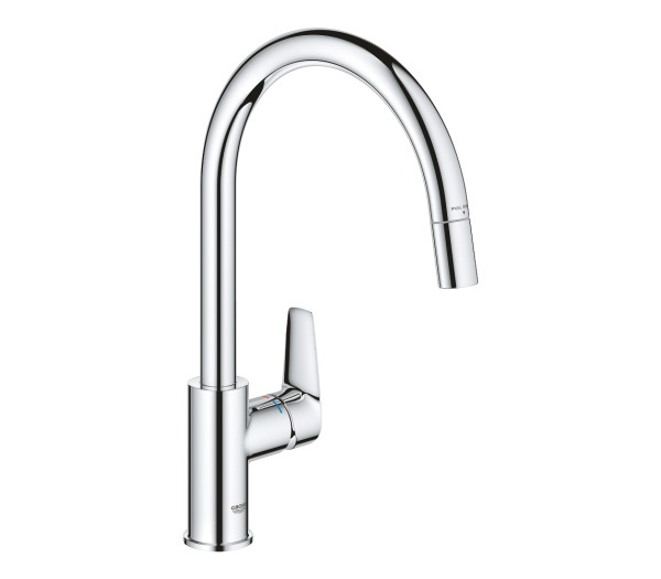 Смеситель для кухни GROHE BauEdge с вытяжным изливом, хром