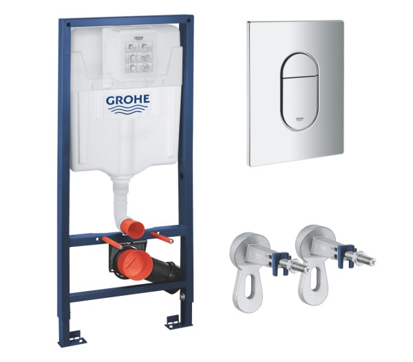 Система инсталляции для унитаза GROHE Rapid SL 3 в 1 с панелью смыва Arena Cosmopolitan, хром (NW0145/S)